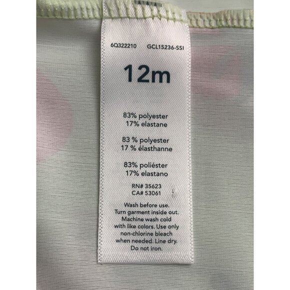 Carters Just One You Baby Girl Strawberry Rash Guard Striped Bottom Swimsuit Set - Picture 7 of 11